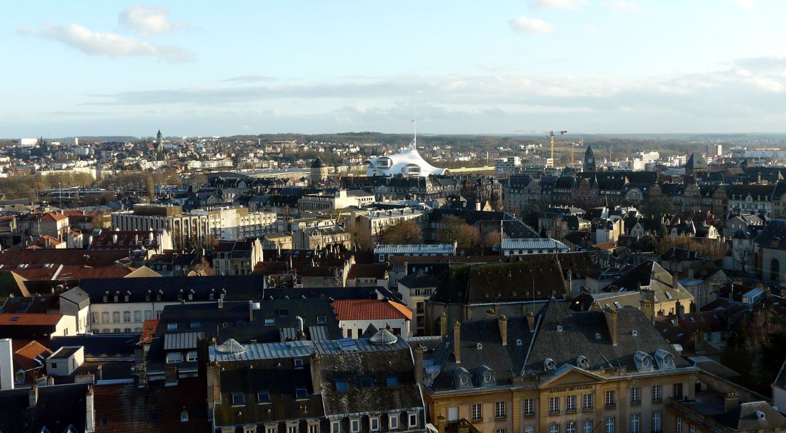 Metz von oben mit Centre Pompidou